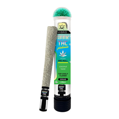 Geek Platinum Glass Tip Infused THC Pre-Roll + Edible - 2g