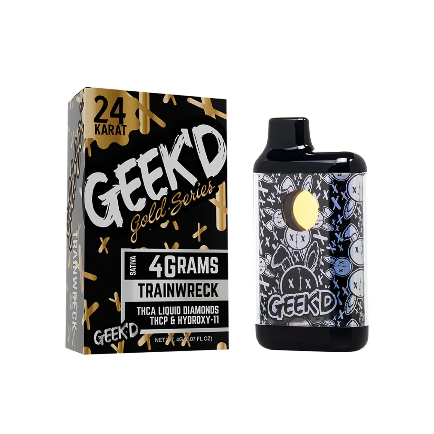 Geekd 24K Gold Series Device - 4000mg Trainwreck (S) / 1 Pack