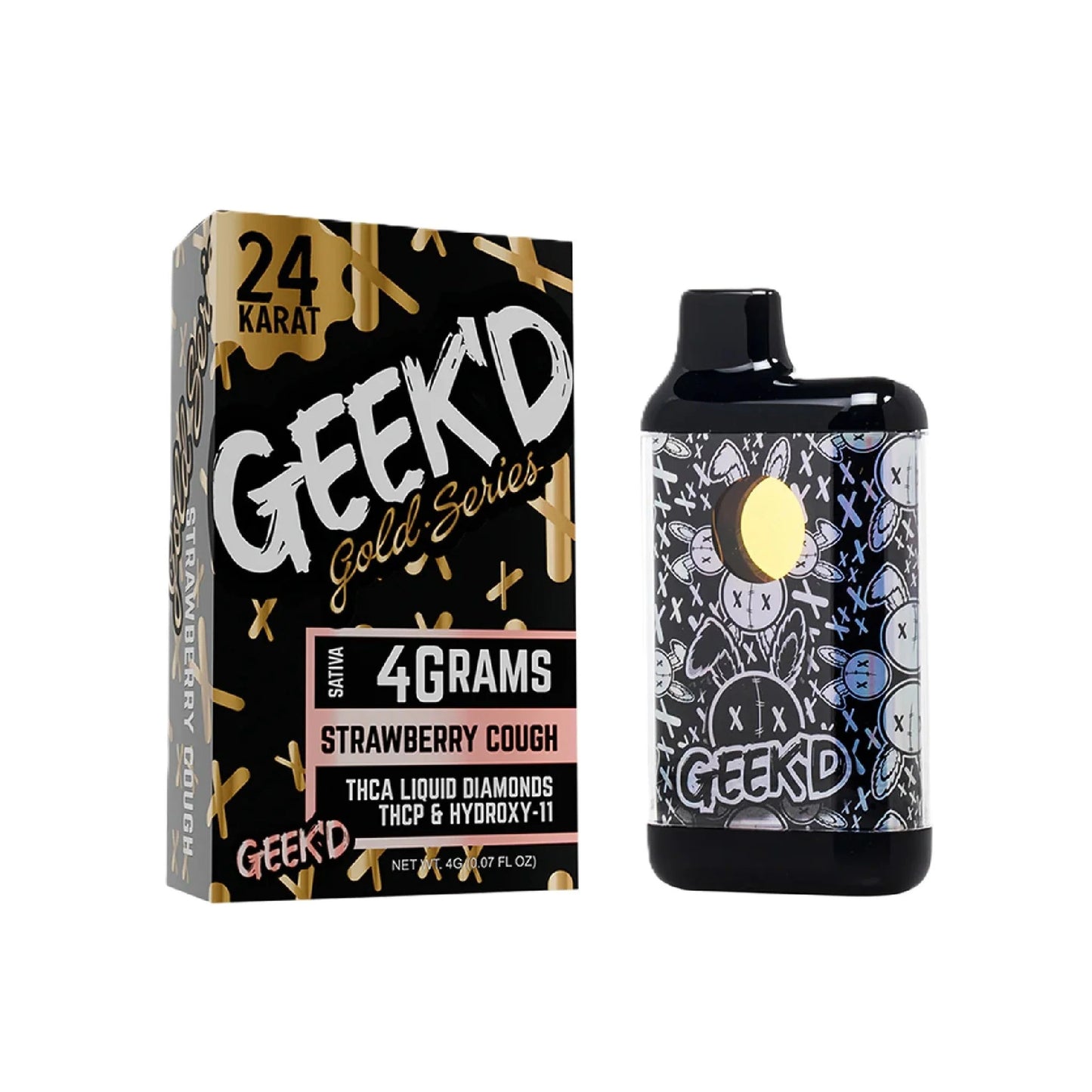 Geekd 24K Gold Series Device - 4000mg Strawberry Cough (S) / 1 Pack