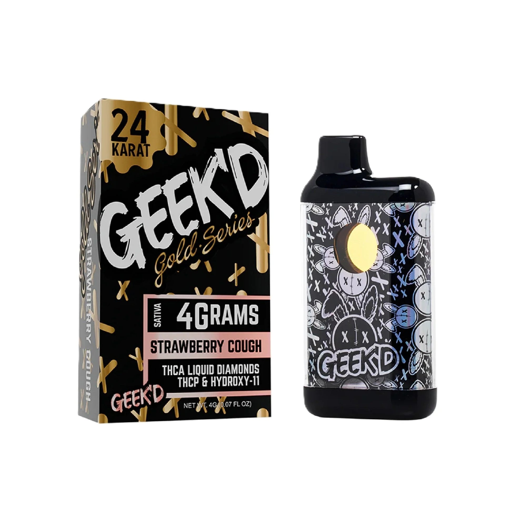 Geekd 24K Gold Series Device - 4000mg Strawberry Cough (S) / 1 Pack