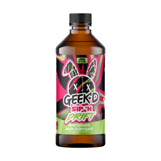Geekd Sip'n Drift Delta 9 Hemp Derived Syrup - 800mg Strawberry Kiwi