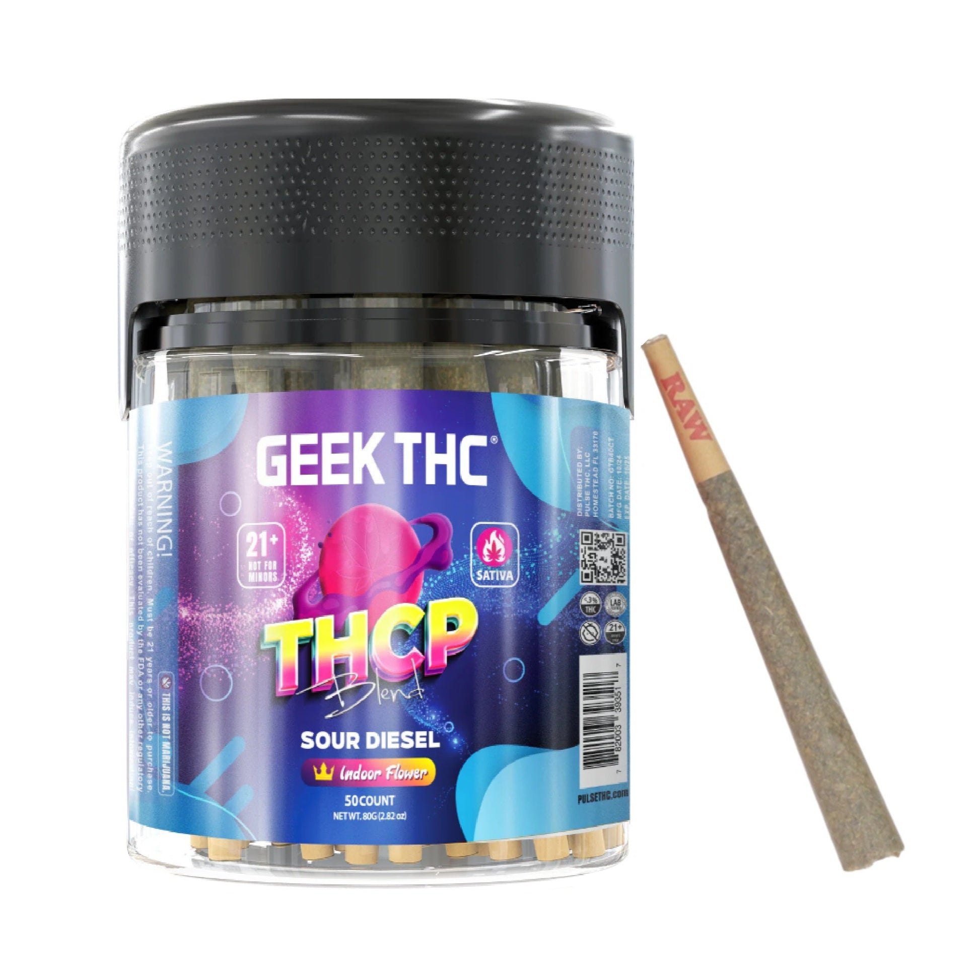 Geekd THC-P Pre-Rolls - 50ct Sour Diesel (S)