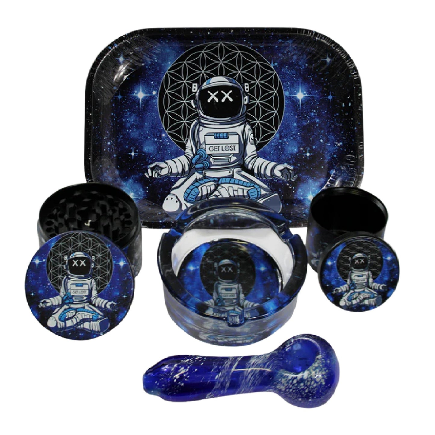 Get Lost 5-in-1 Hand Pipe Gift Set Astronaut Meditating