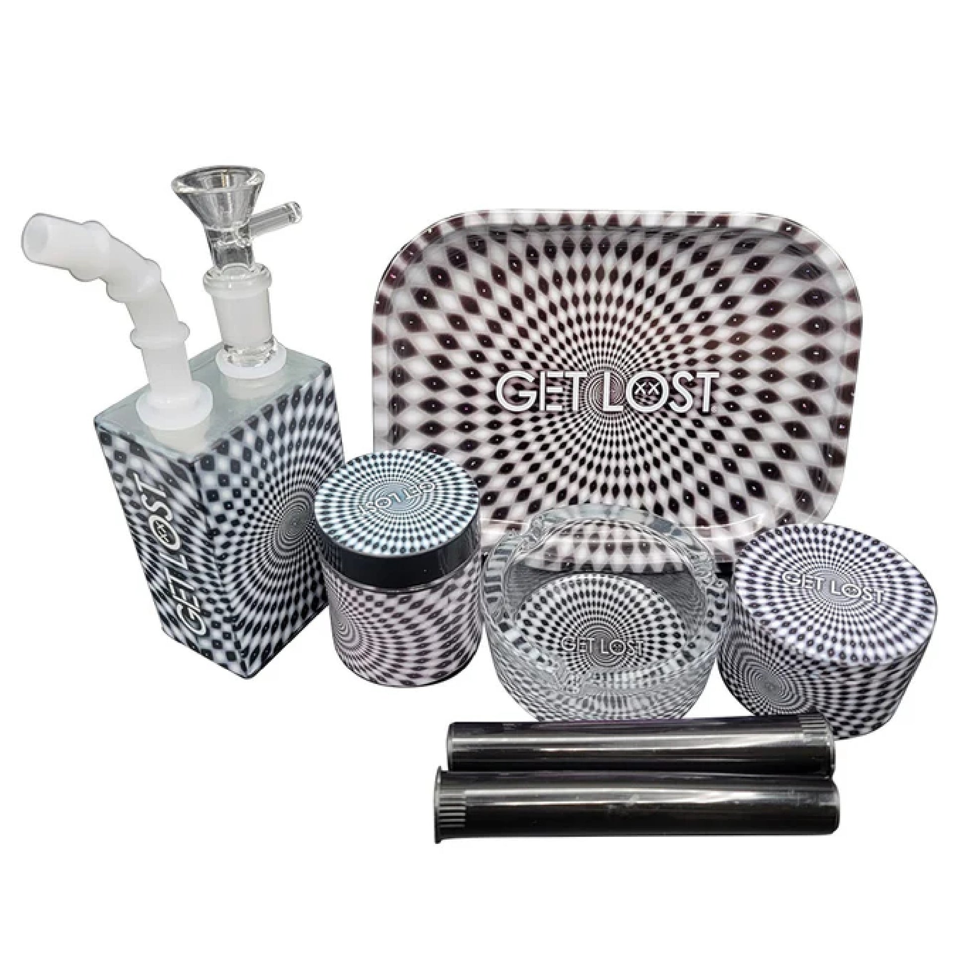 Get Lost 7-in-1 Juice Box Bubbler Gift Set Black & White Spiral