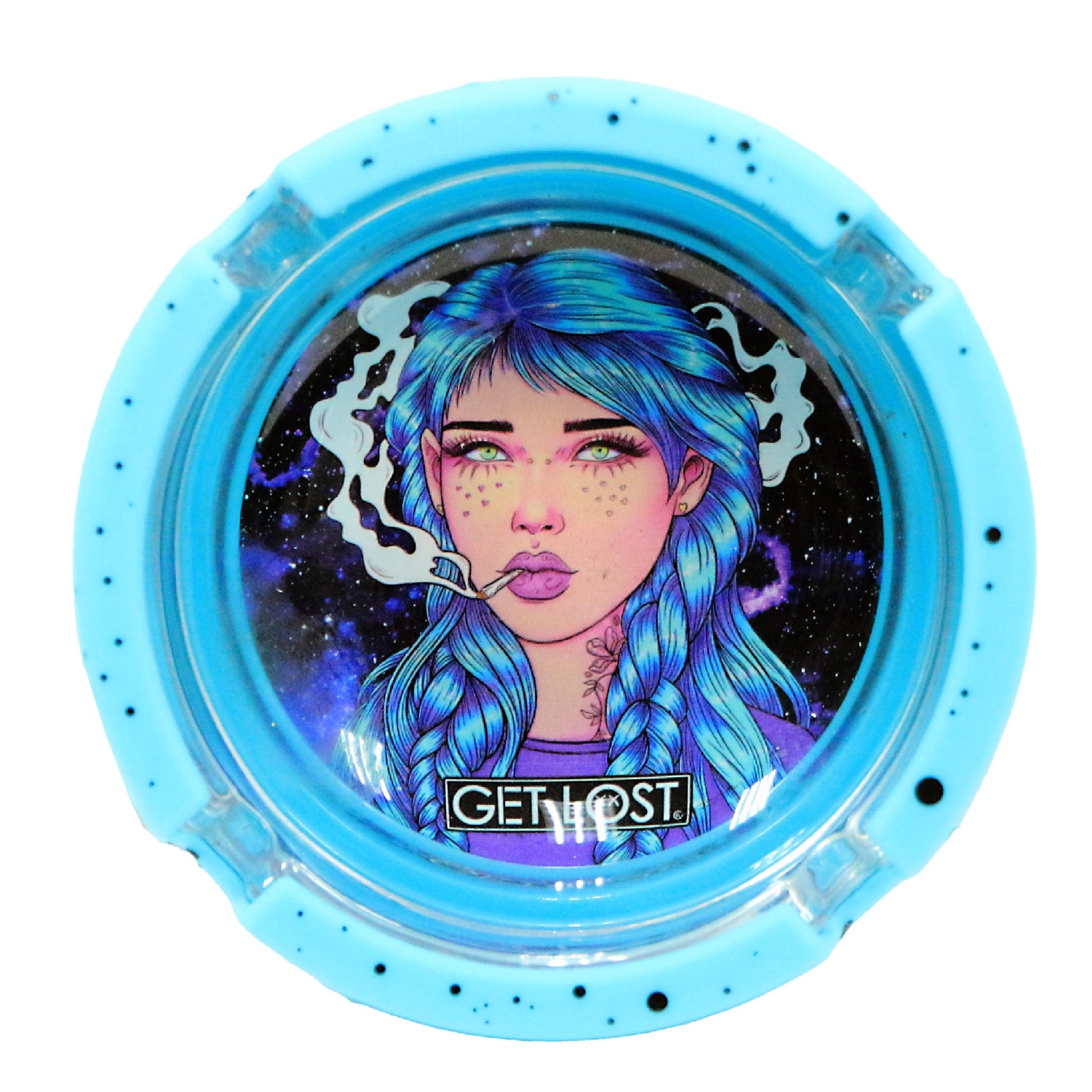 Get Lost Glass Ashtray w/ Silicone Set