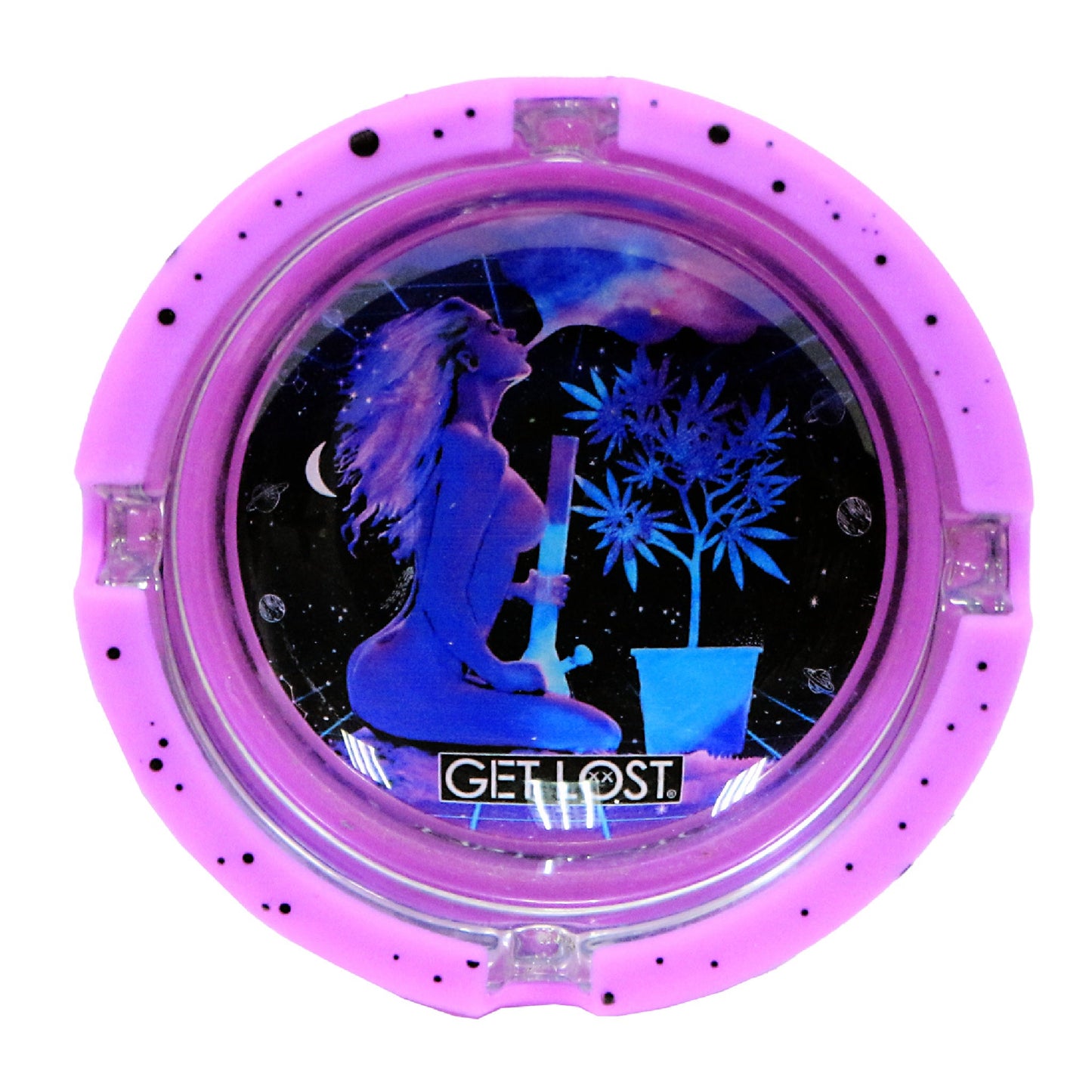 Get Lost Glass Ashtray w/ Silicone Set