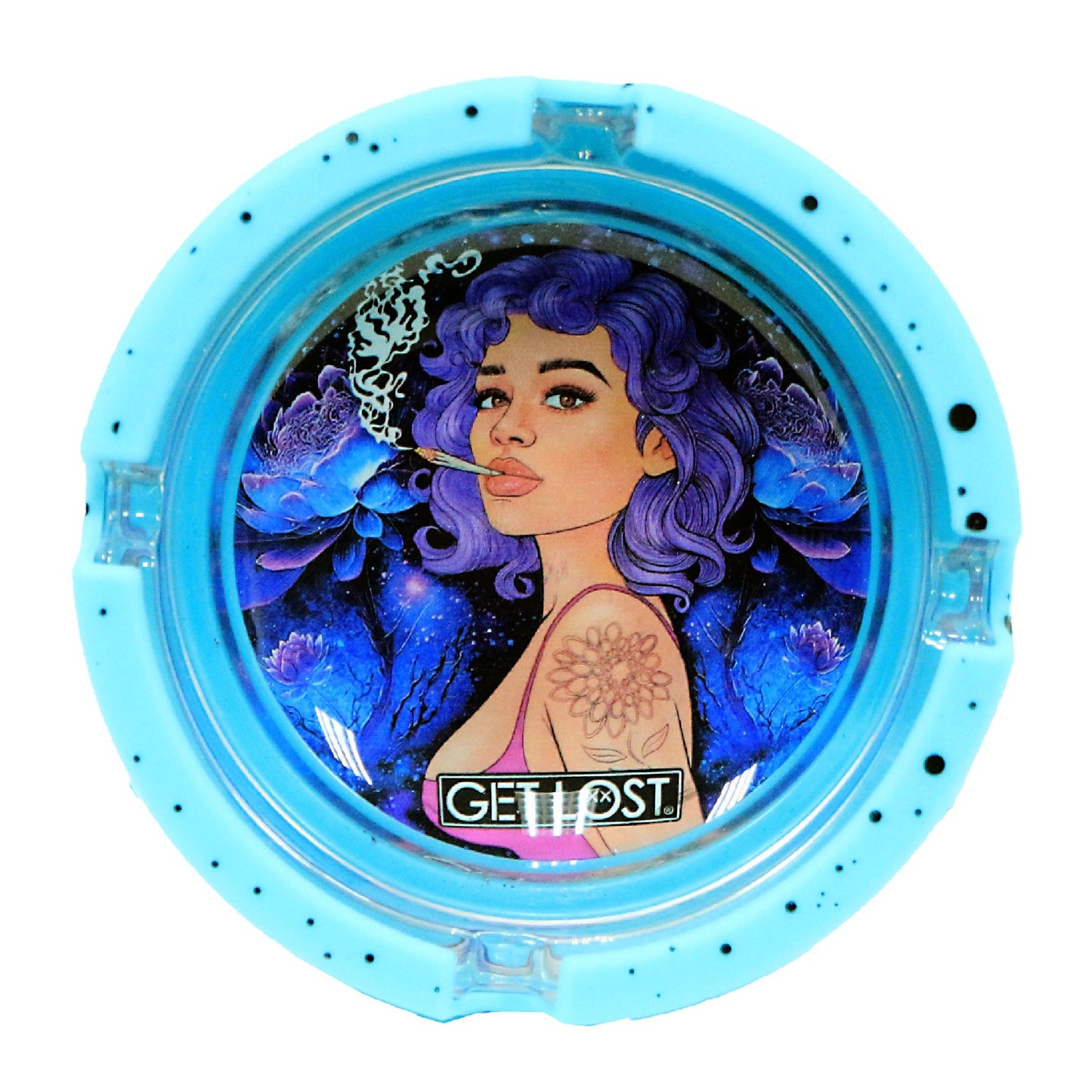 Get Lost Glass Ashtray w/ Silicone Set