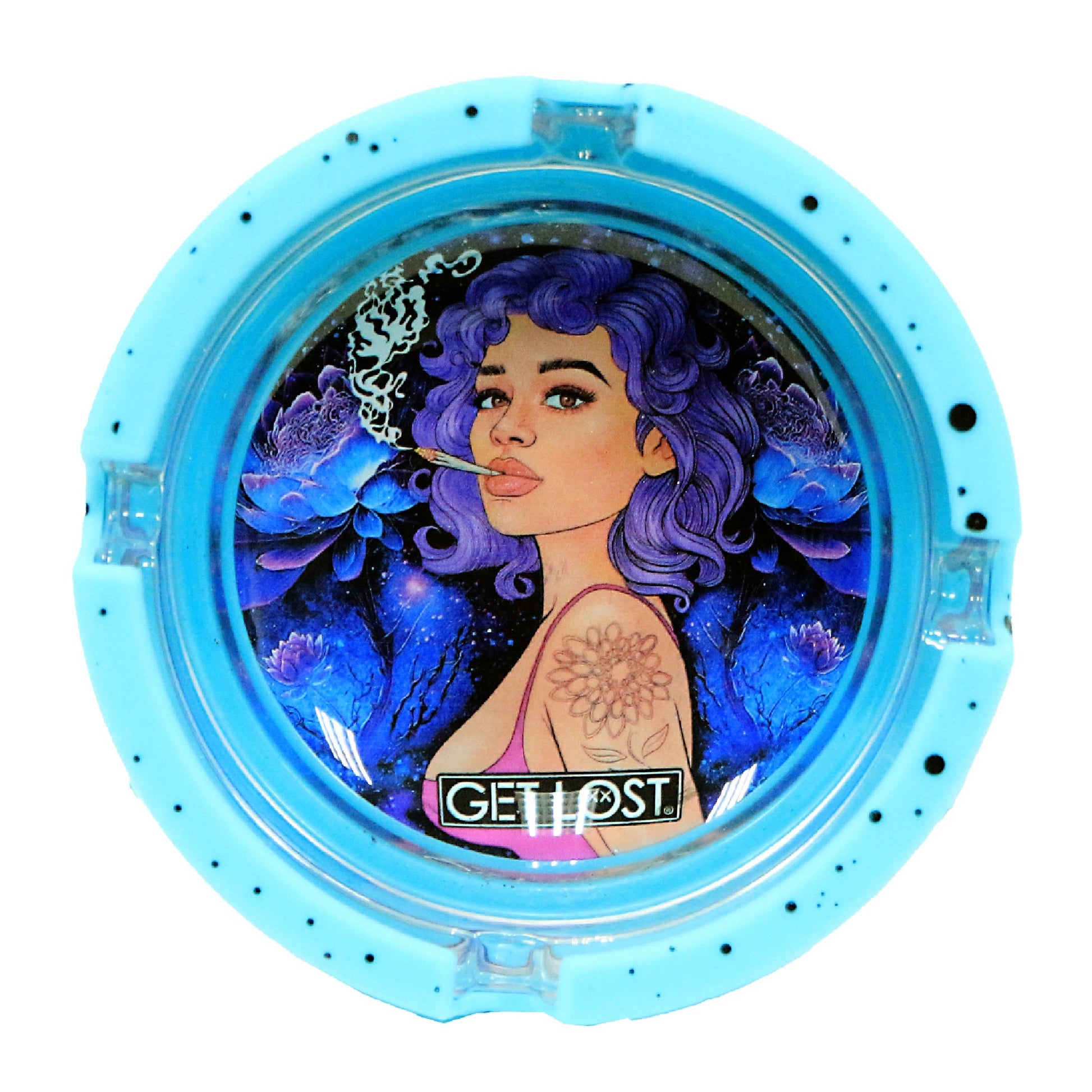 Get Lost Glass Ashtray w/ Silicone Set