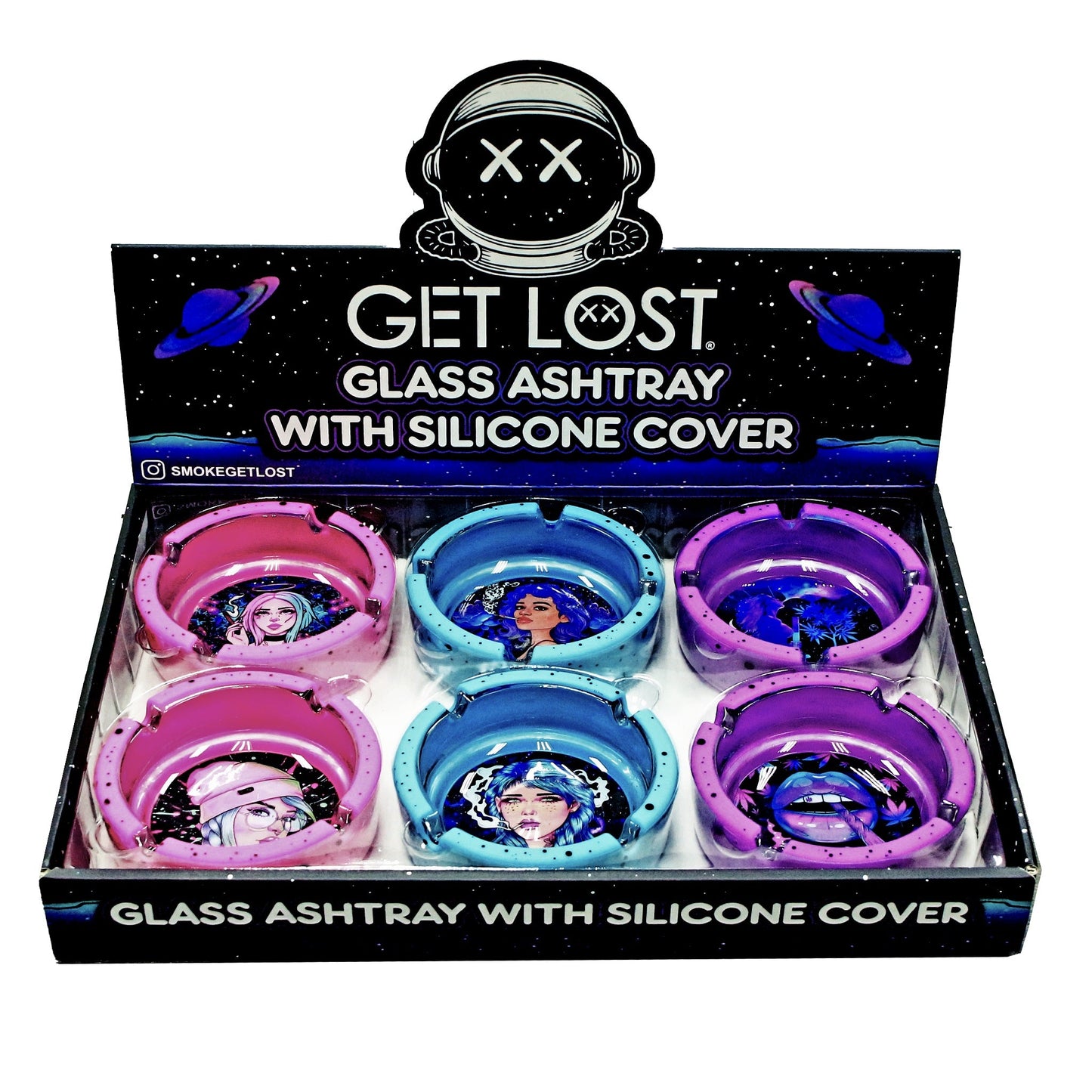 Get Lost Glass Ashtray w/ Silicone Set Set 06