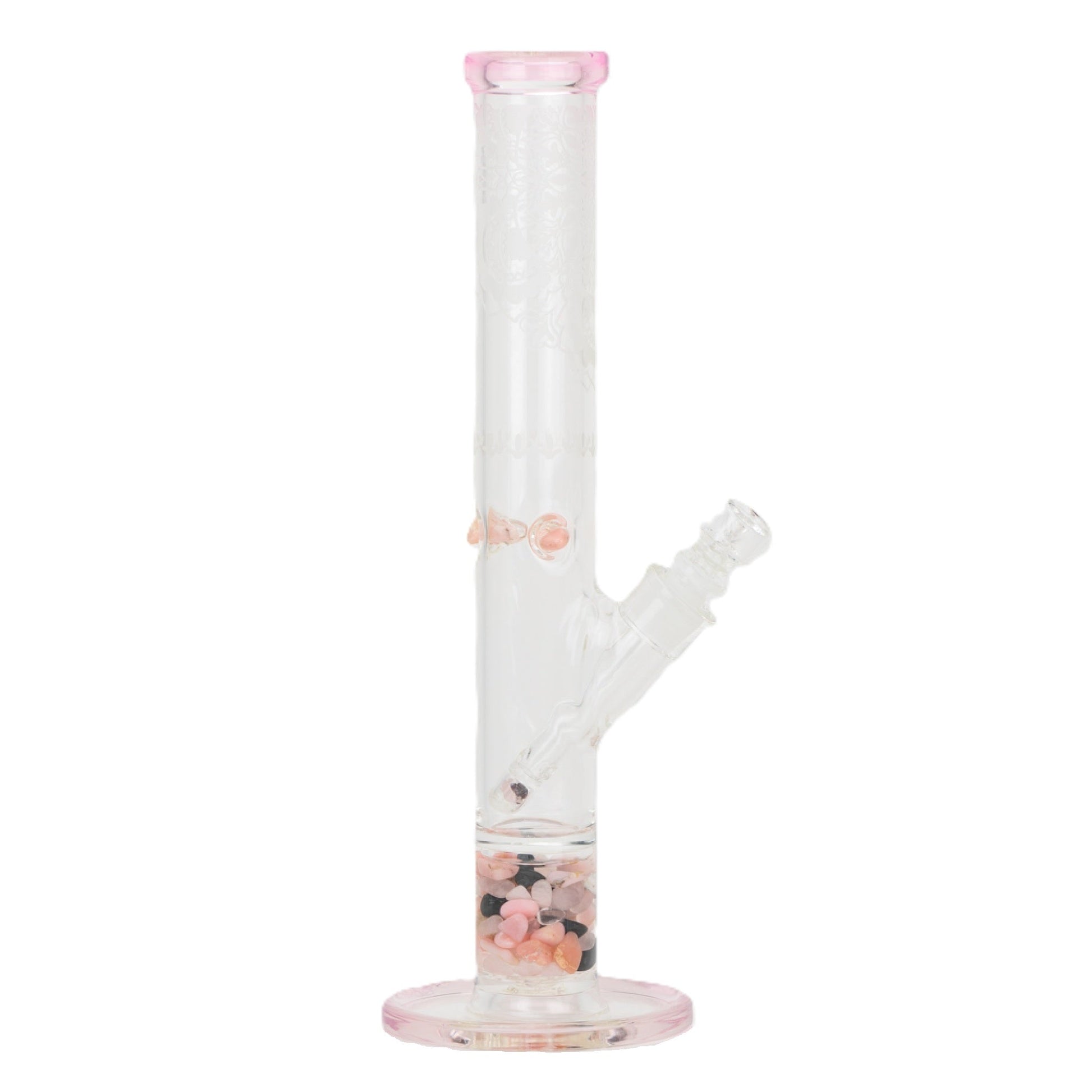 Glassfinity Straight Tube Bong - 16in Pink