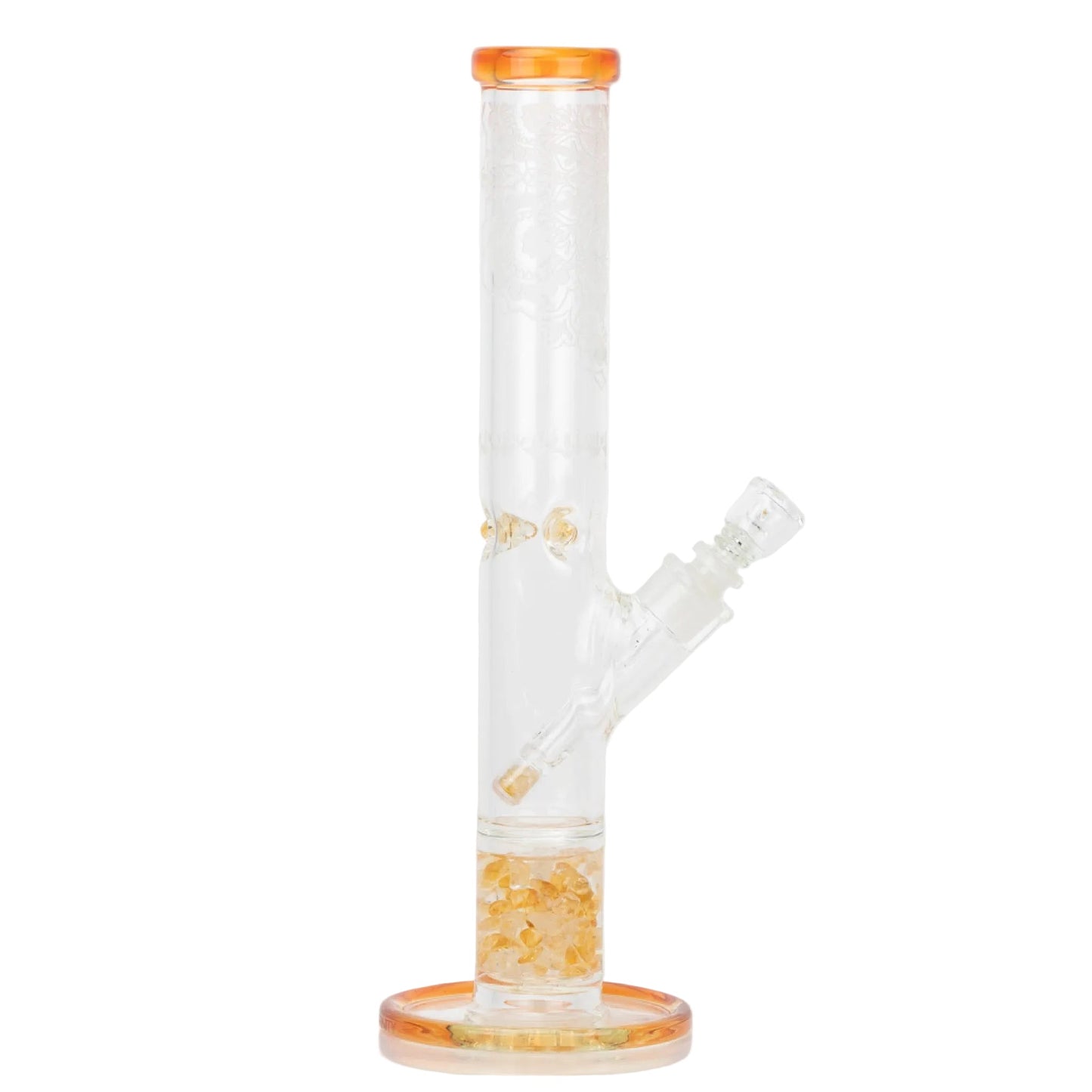Glassfinity Straight Tube Bong - 16in Orange Elvis