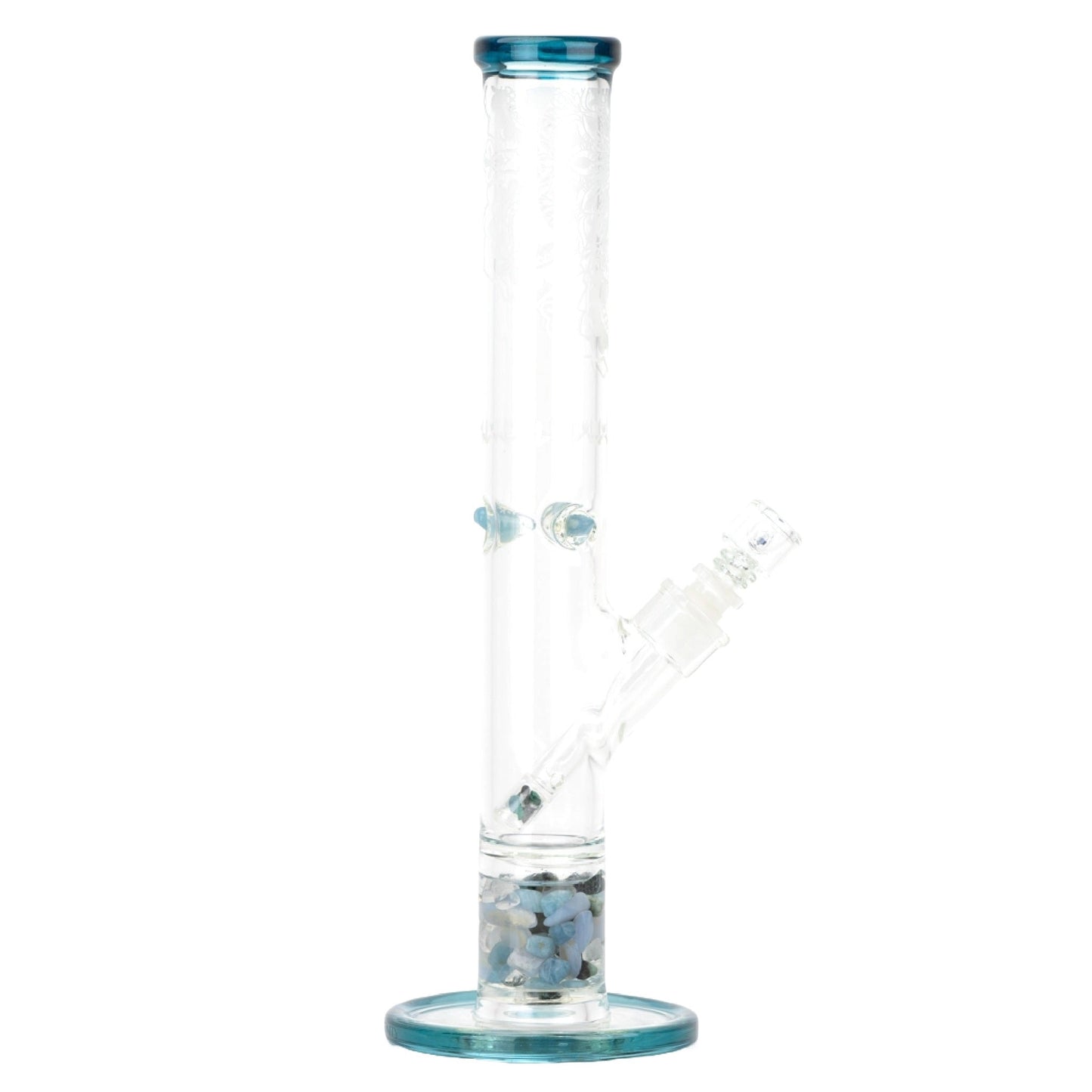 Glassfinity Straight Tube Bong - 16in Blue