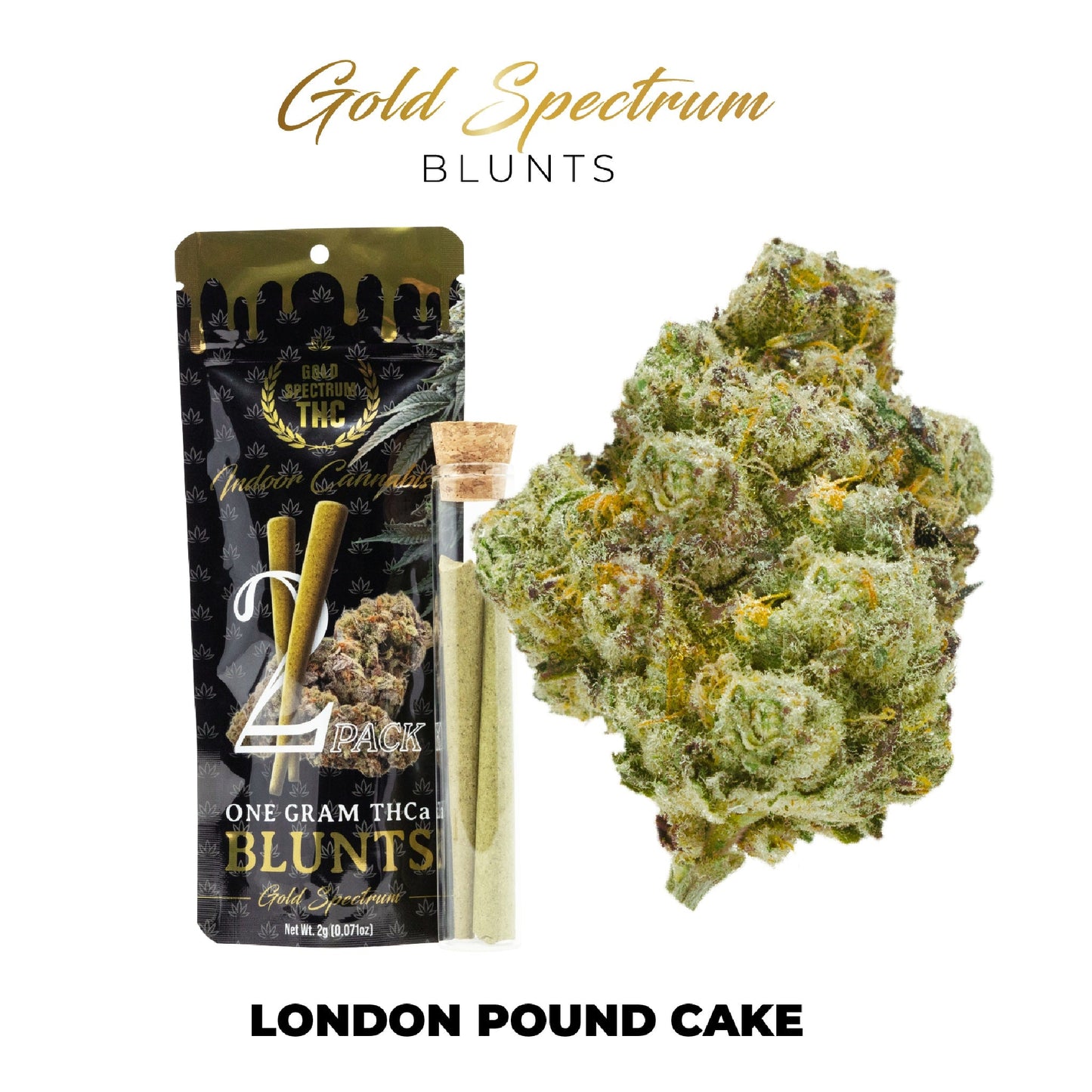 Gold Spectrum THC-A Blunt - 1g (2ct) London Pound Cake (H)
