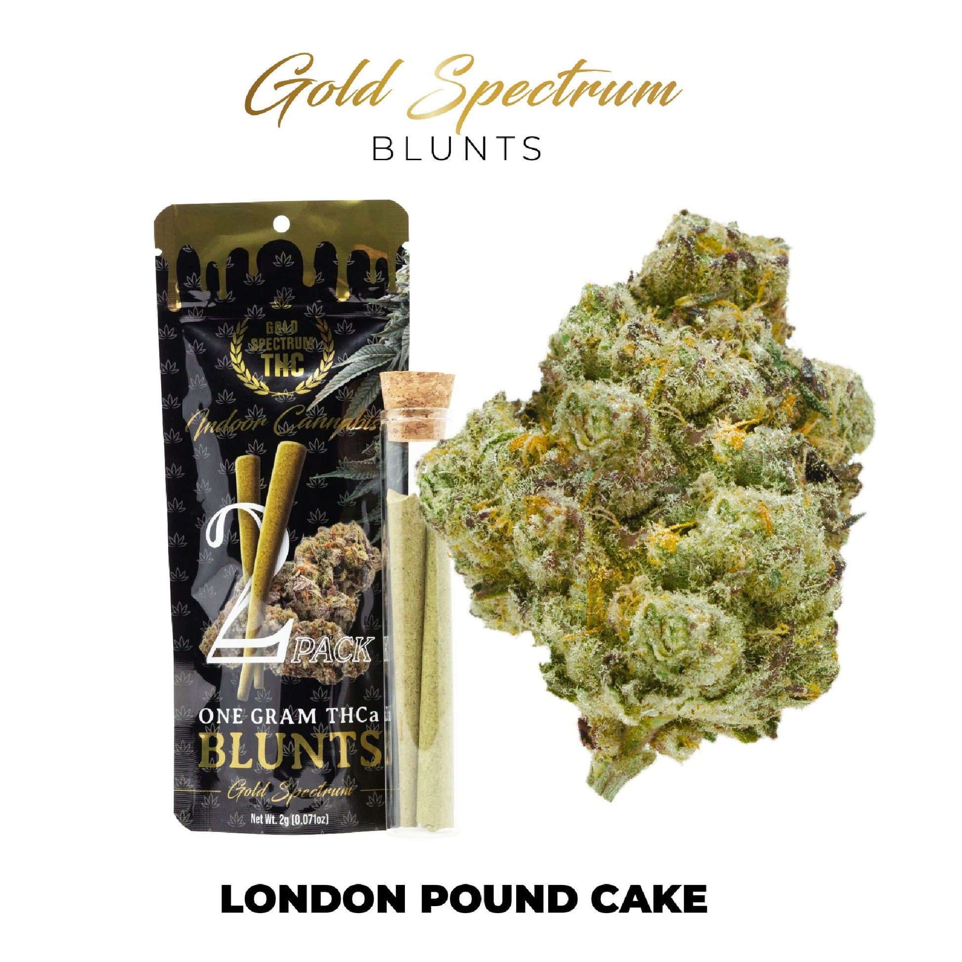 Gold Spectrum THC-A Blunt - 1g (2ct) London Pound Cake (H)