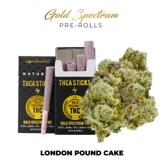 Gold Spectrum THC-A Pre-Roll Sticks - 6ct London Pound Cake (H)