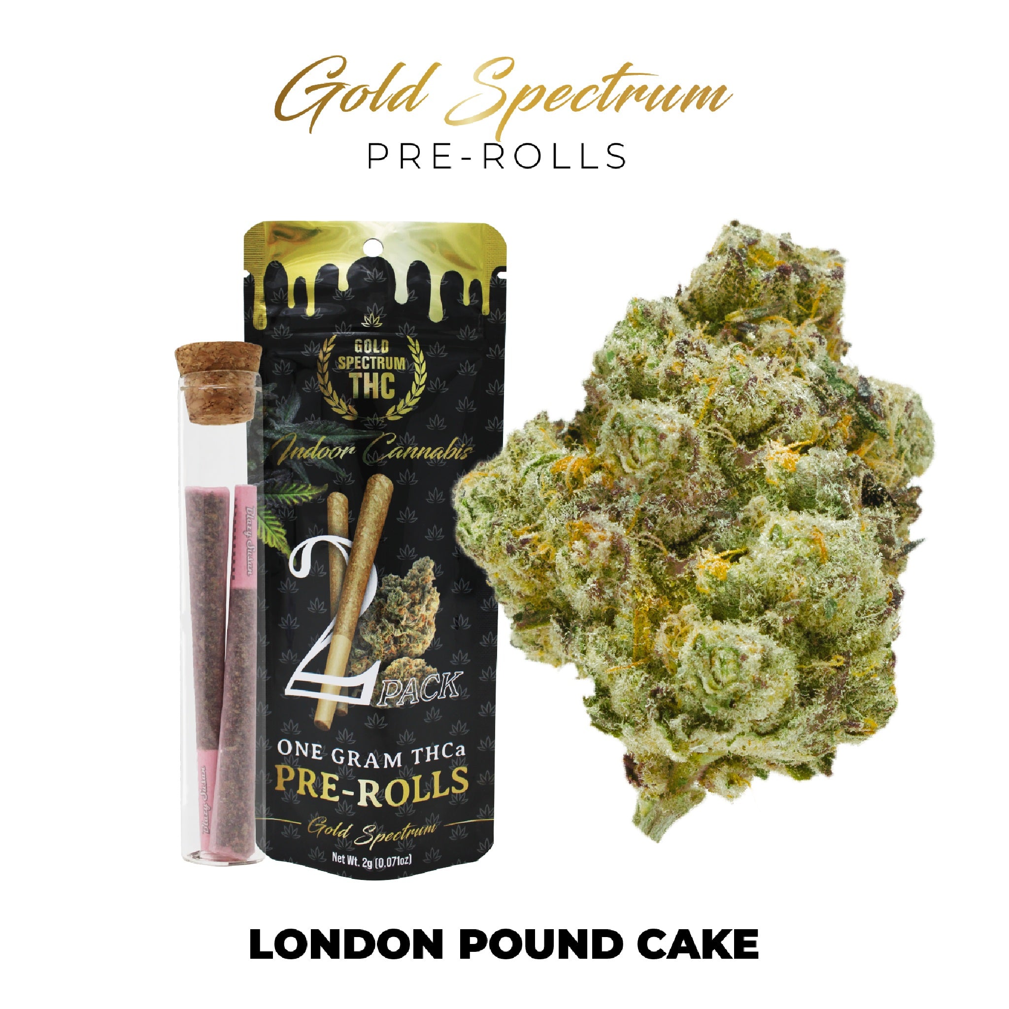 Gold Spectrum THC-A Pre-Rolls - 1g (2ct) - Everything 420