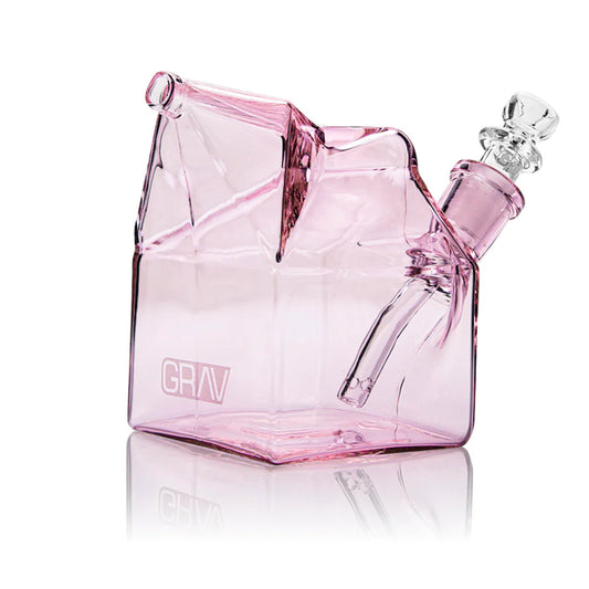 GRAV Milk Carton Bubbler - 4in Pink