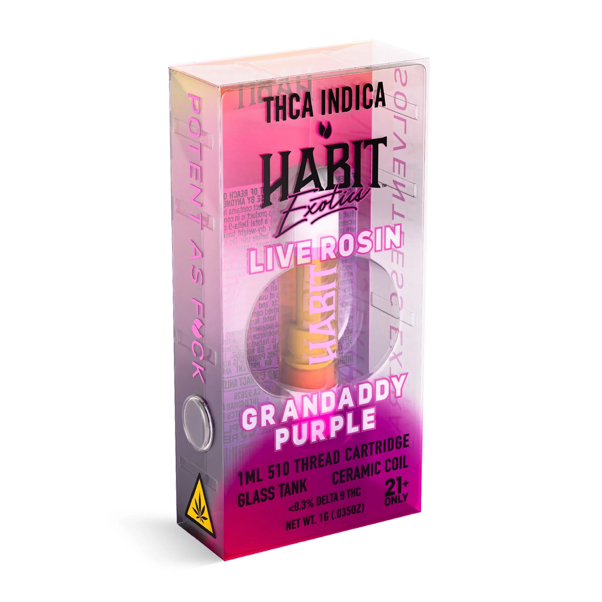 Habit Exotics THC-A Live Rosin Device - 1000mg Granddaddy Purple (I) / 1 Pack