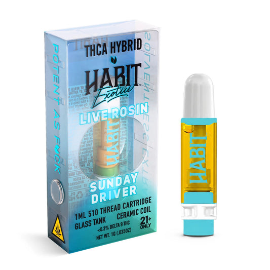 Habit Exotics THC-A Live Rosin Device - 1000mg Sunday Driver (H) / 1 Pack