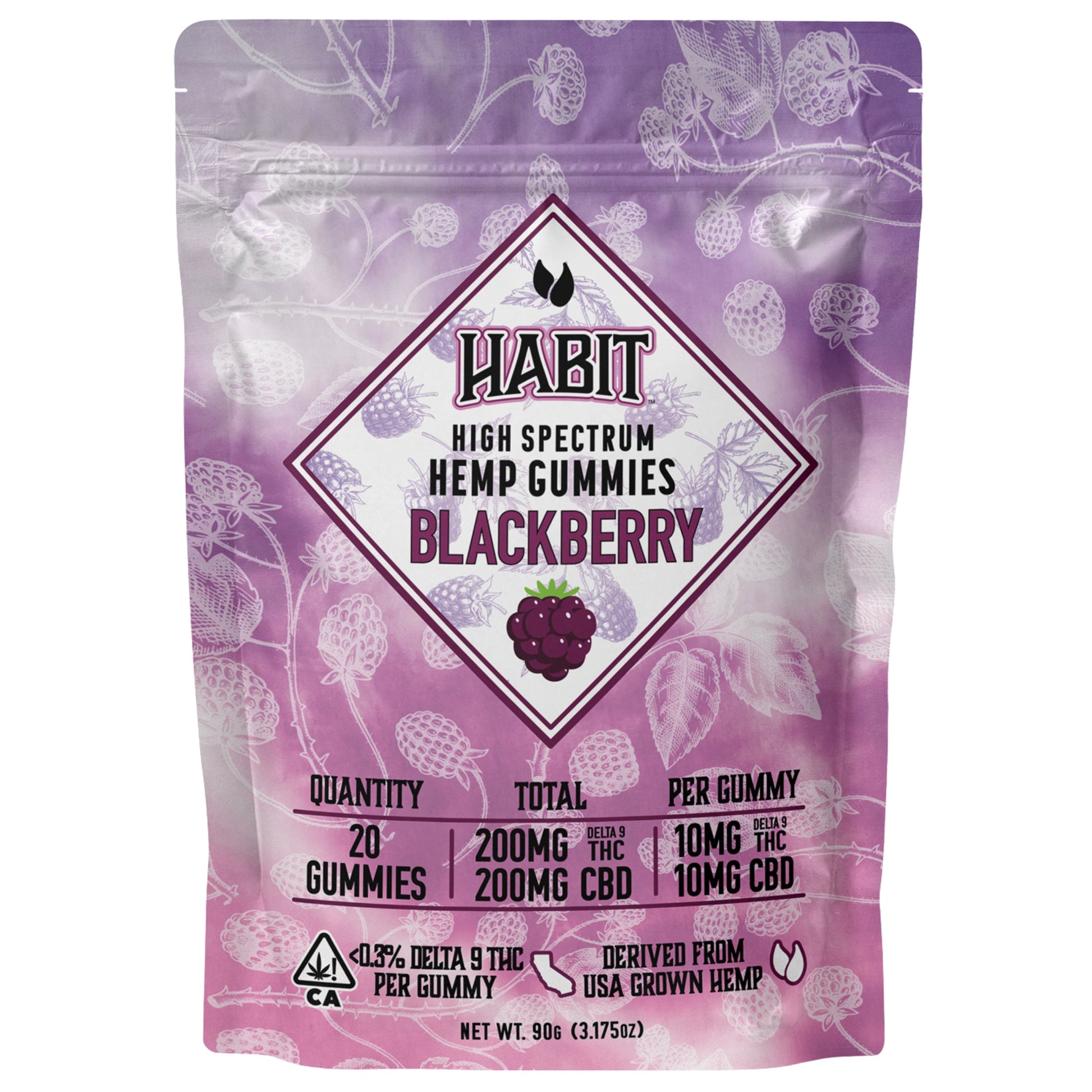 Habit High Spectrum Delta 9 + CBD Blackberry Gummies - 200mg