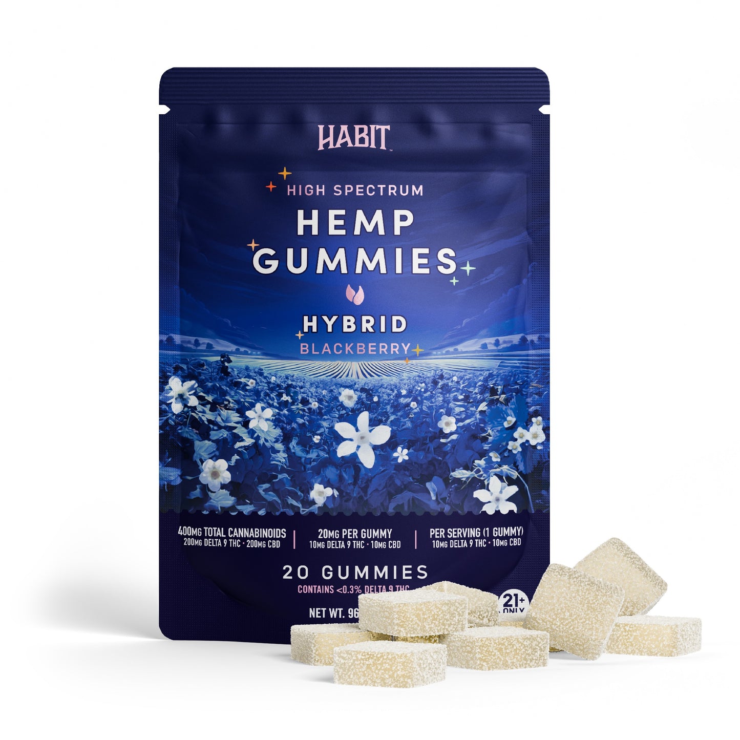 Habit High Spectrum Delta 9 + CBD Blackberry Gummies - 400mg
