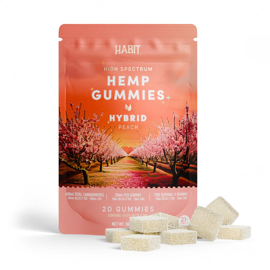 Habit High Spectrum Delta 9 + CBD Peach Gummies - 400mg