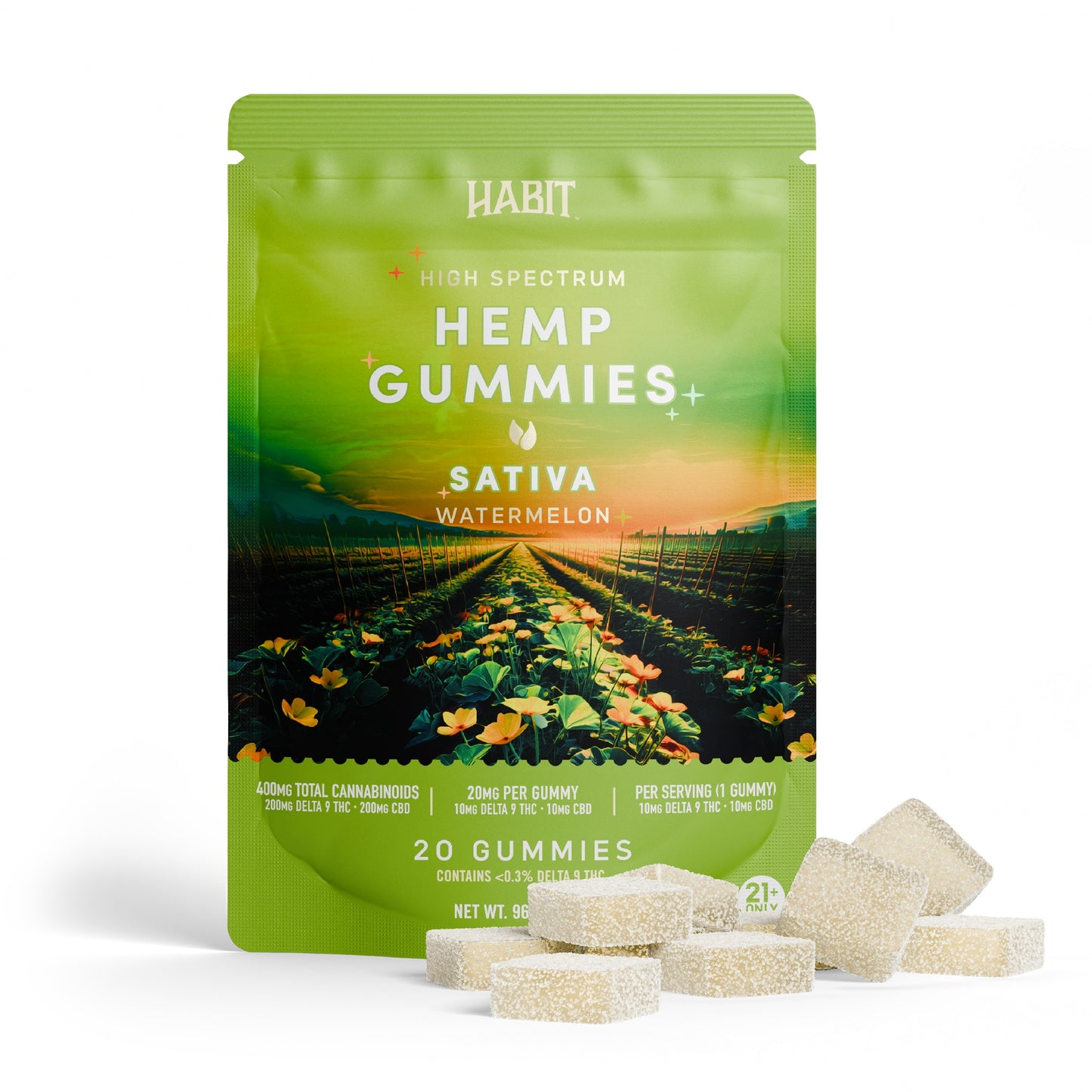 Habit High Spectrum Delta 9 + CBD Watermelon Gummies - 400mg