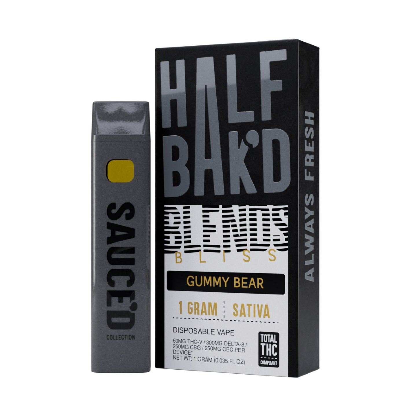 Half Bakd Bliss Blend THC Vaporizer - 1000mg Gummy Bear (S)