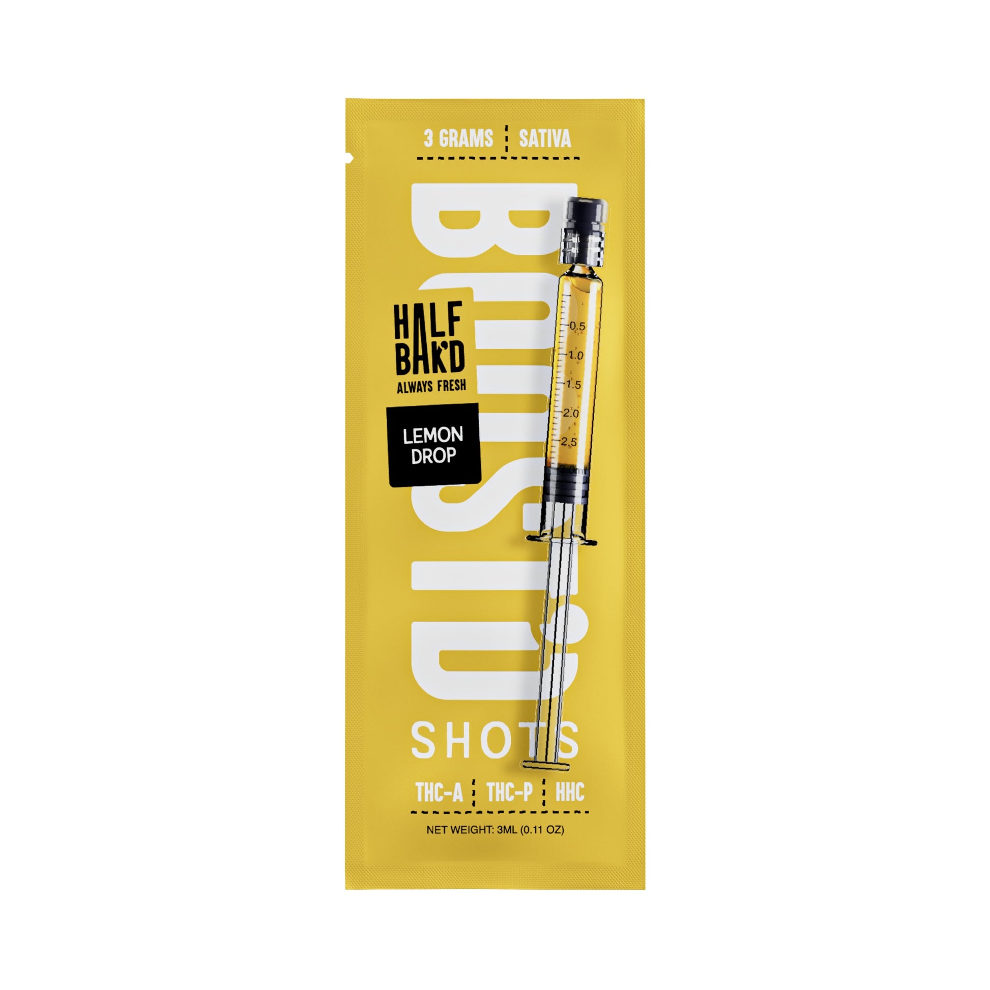 Half Bakd Boostd Hemp Infused Syringes - 3g Lemon Drop (S)