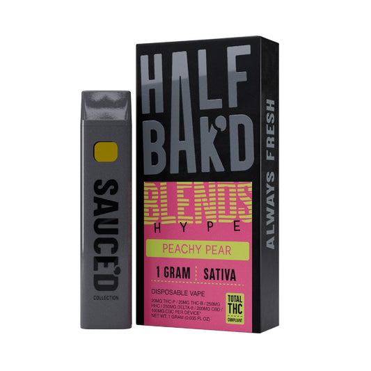 Half Bakd Hype Blend THC Vaporizer - 1000mg Peachy Pear (S)