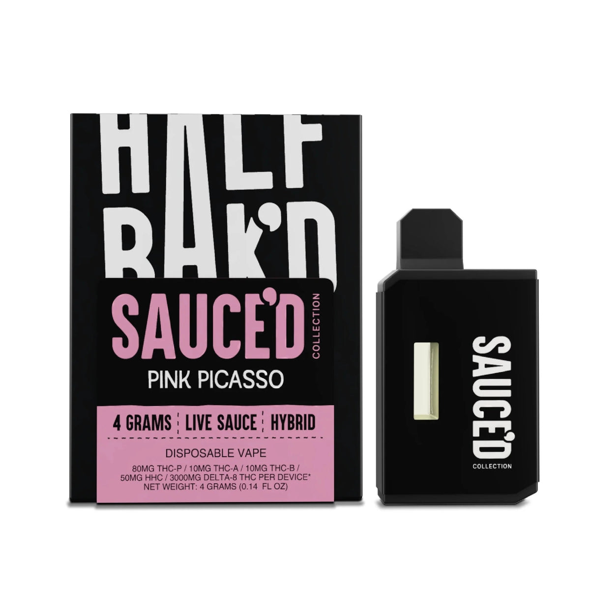 Half Bakd Live Resin THC Sauced Device - 4000mg Pink Picasso (H) / 1 Pack