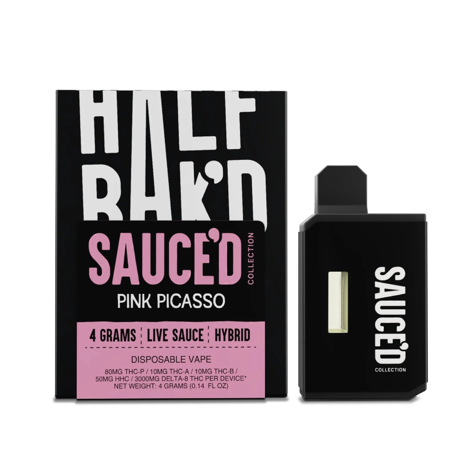 Half Bakd Live Resin THC Sauced Device - 4000mg Pink Picasso (H) / 1 Pack