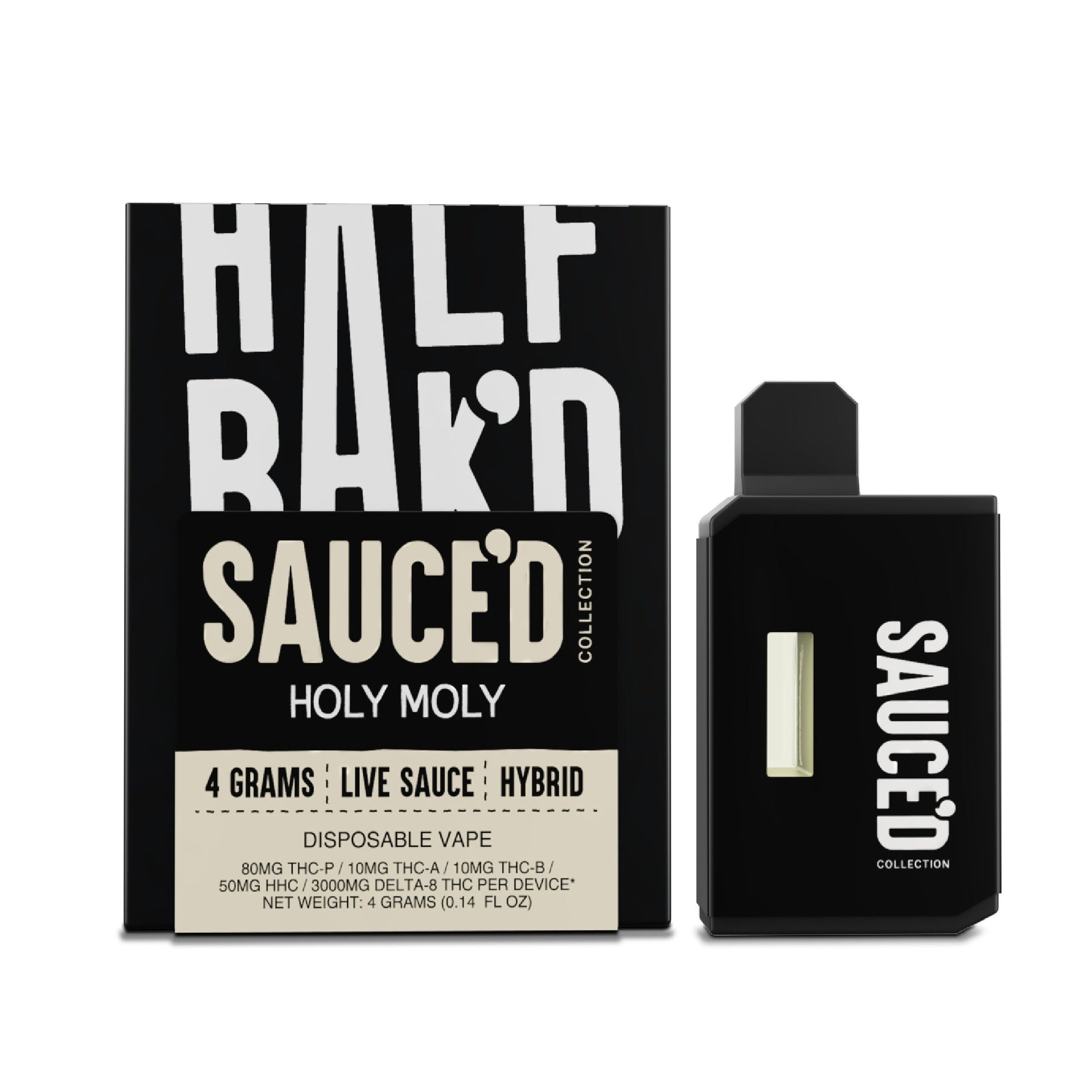 Half Bakd Live Resin THC Sauced Vaporizer - 4000mg Holy Moly (H)