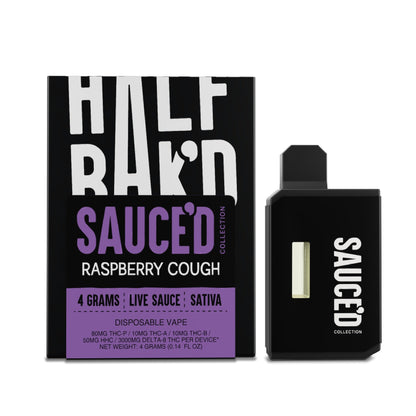 Half Bakd Live Resin THC Sauced Vaporizer - 4000mg Raspberry Cough (S)