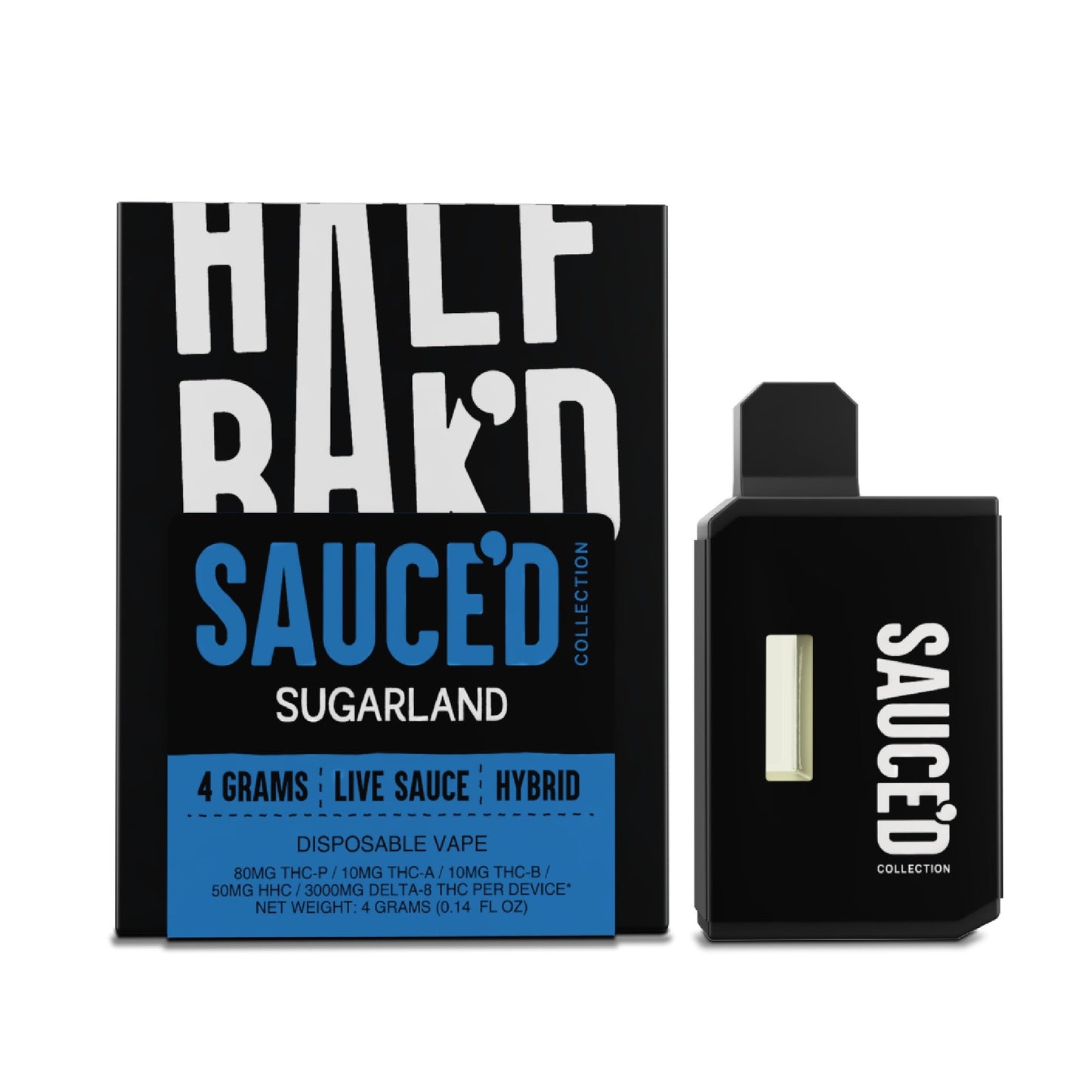Half Bakd Live Resin THC Sauced Vaporizer - 4000mg Sugarland (H)