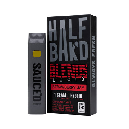 Half Bakd Lucid Blend THC Vaporizer - 1000mg Strawberry Jam (H)
