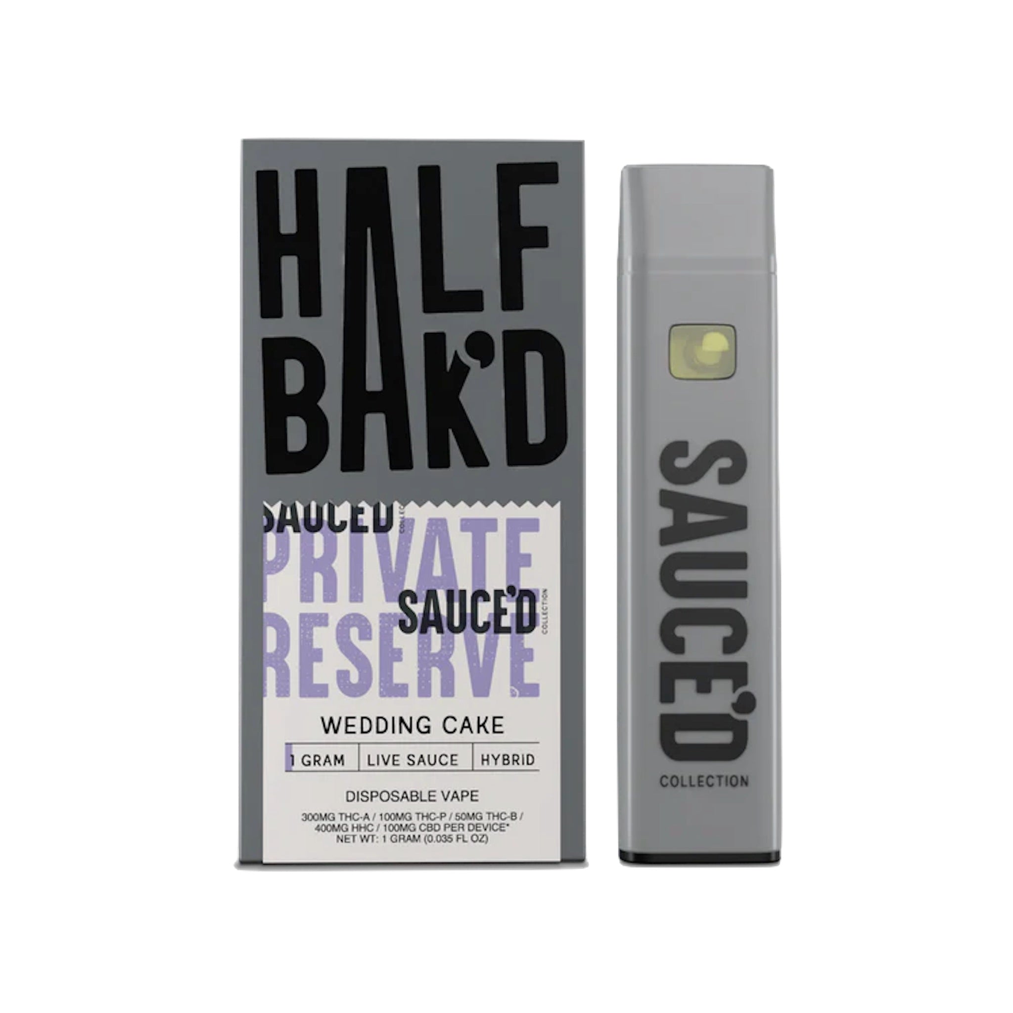 Half Bakd Sauced THC-A Private Reserve Vaporizer - 1000mg