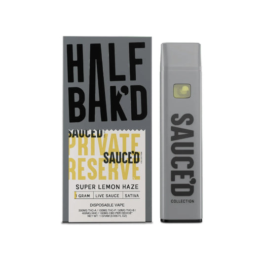 Half Bakd Sauced THC-A Private Reserve Vaporizer - 1000mg Super Lemon Haze (S)