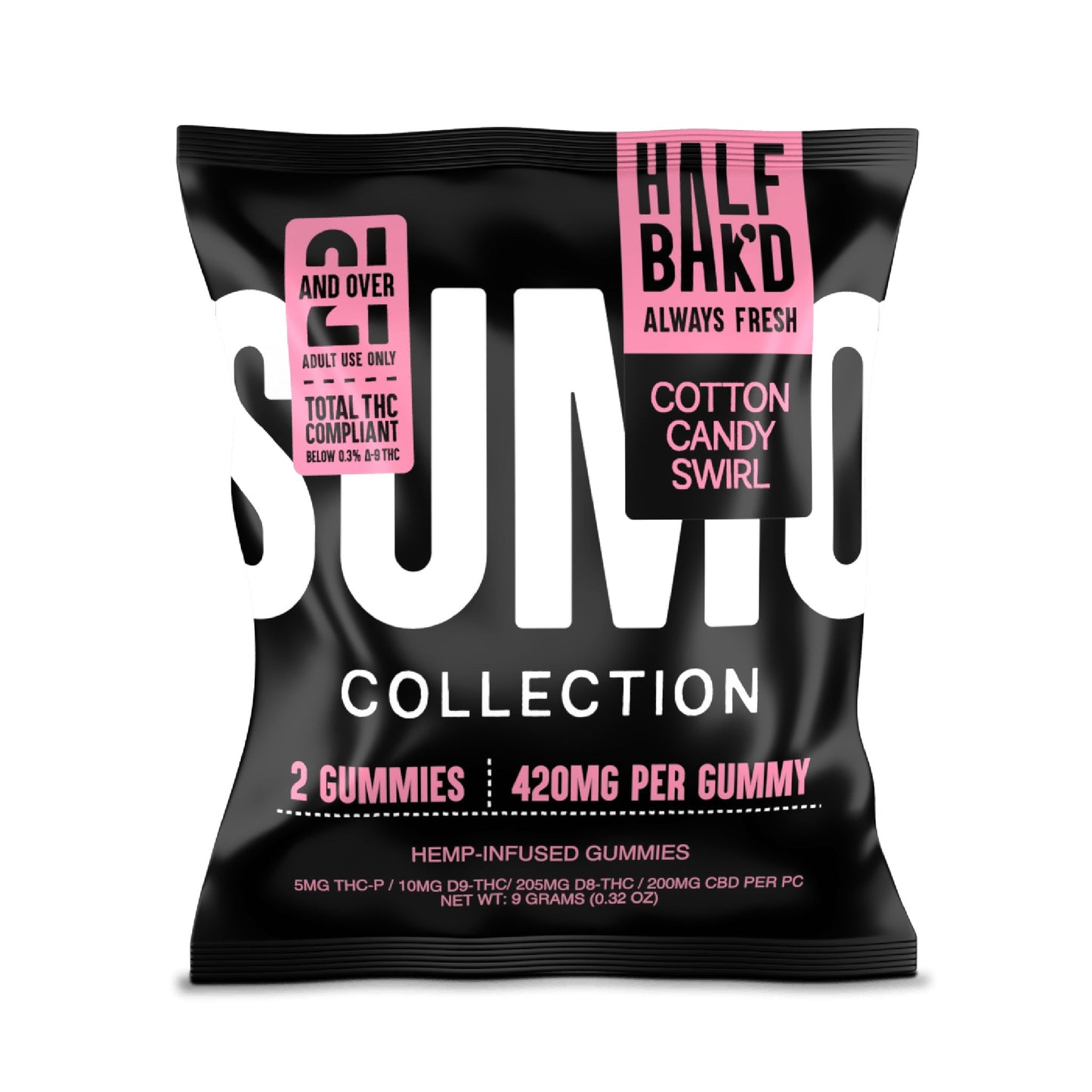 Half Bakd Sumo THC Gummies - 2ct Cotton Candy / 1 Pack