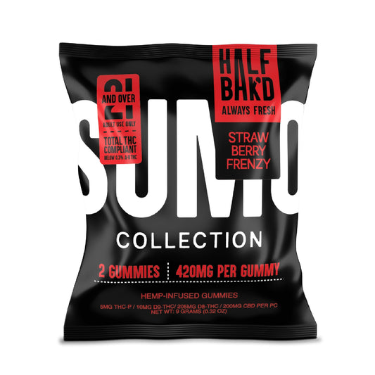 Half Bakd Sumo THC Gummies - 2ct Strawberry Frenzy / 1 Pack
