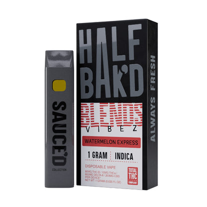 Half Bakd Vibez Blend THC Vaporizer - 1000mg Watermelon Express (I)