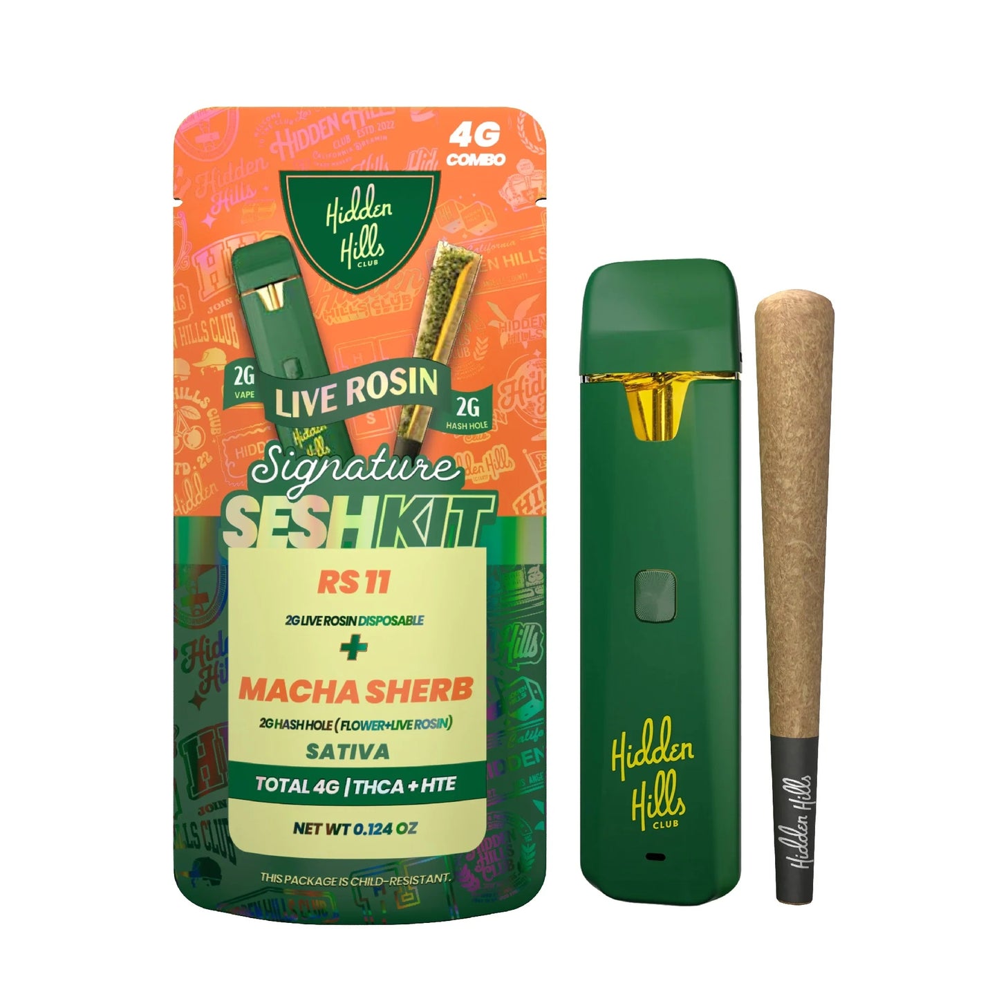 Hidden Hills 4G Live Rosin Signature Seshkit (Device + Hash Hole) RS 11 + Macha Sherb (S)