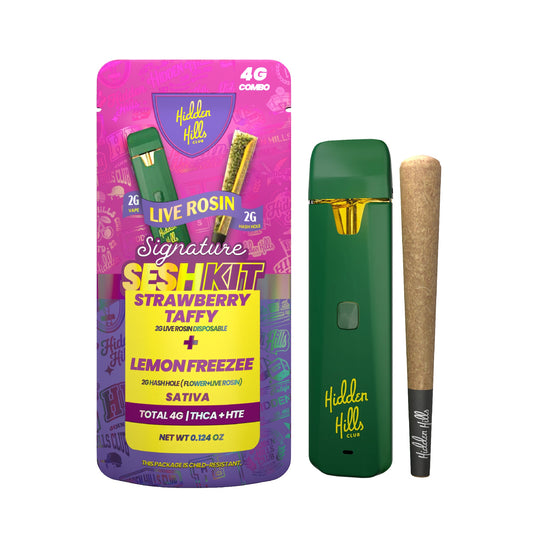 Hidden Hills 4G Live Rosin Signature Seshkit (Vaporizer + Hash Hole) Strawberry Taffy + Lemon Freeze (S)