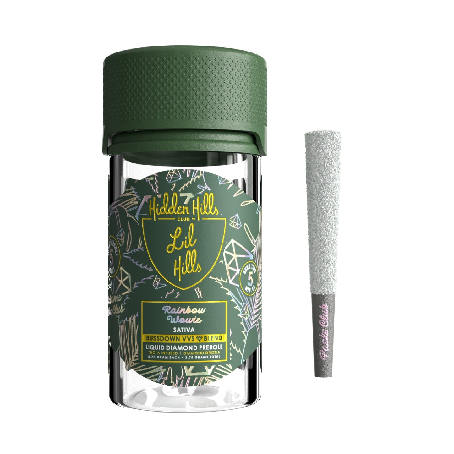 Hidden Hills Buzzdown VVS Liquid Diamond THC-A Pre-Roll - 3.75g (5ct) Rainbow Wowie (S)