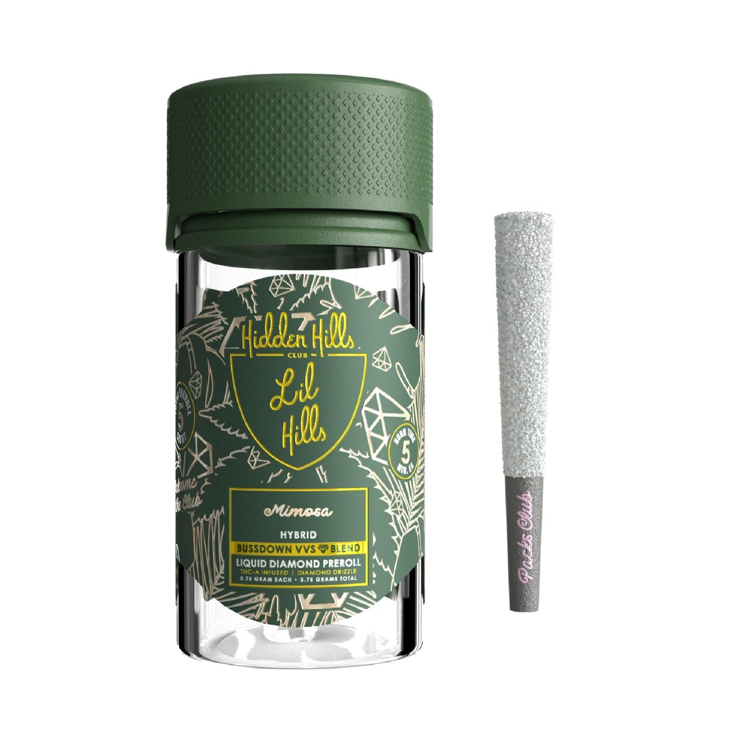Hidden Hills Buzzdown VVS Liquid Diamond THC-A Pre-Roll - 3.75g (5ct) Mimosa (H)