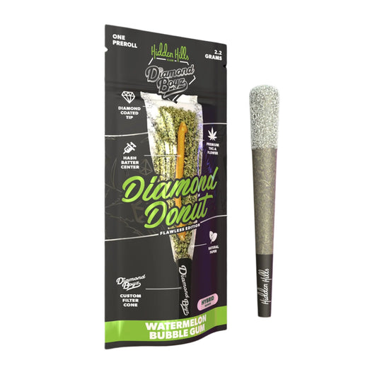 Hidden Hills Diamond Boyz Diamond Donut Pre-Roll - 2.2g Watermelon Bubble Gum (H)