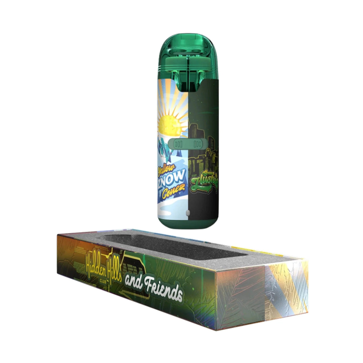 Hidden Hills Dual Strain THC-A Device - 2000mg Yellow Znow Cone (I)/Green Zlushie (S) / 1