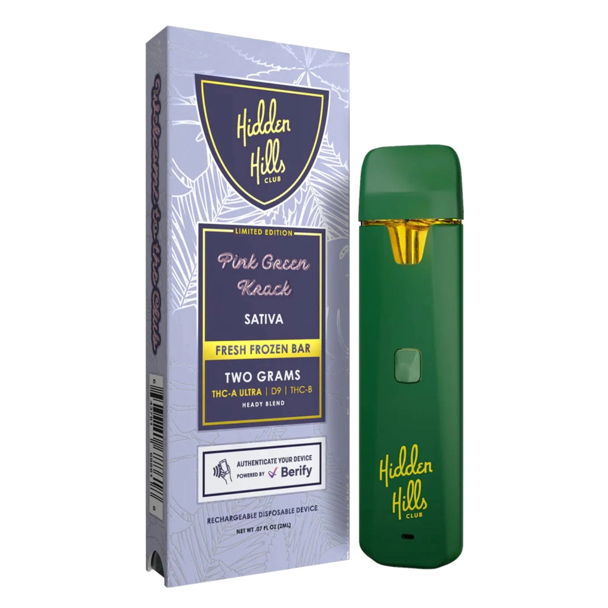 Hidden Hills Fresh Frozen THC-A Device - 2000mg Pink Green Krack (S) / 1 Pack
