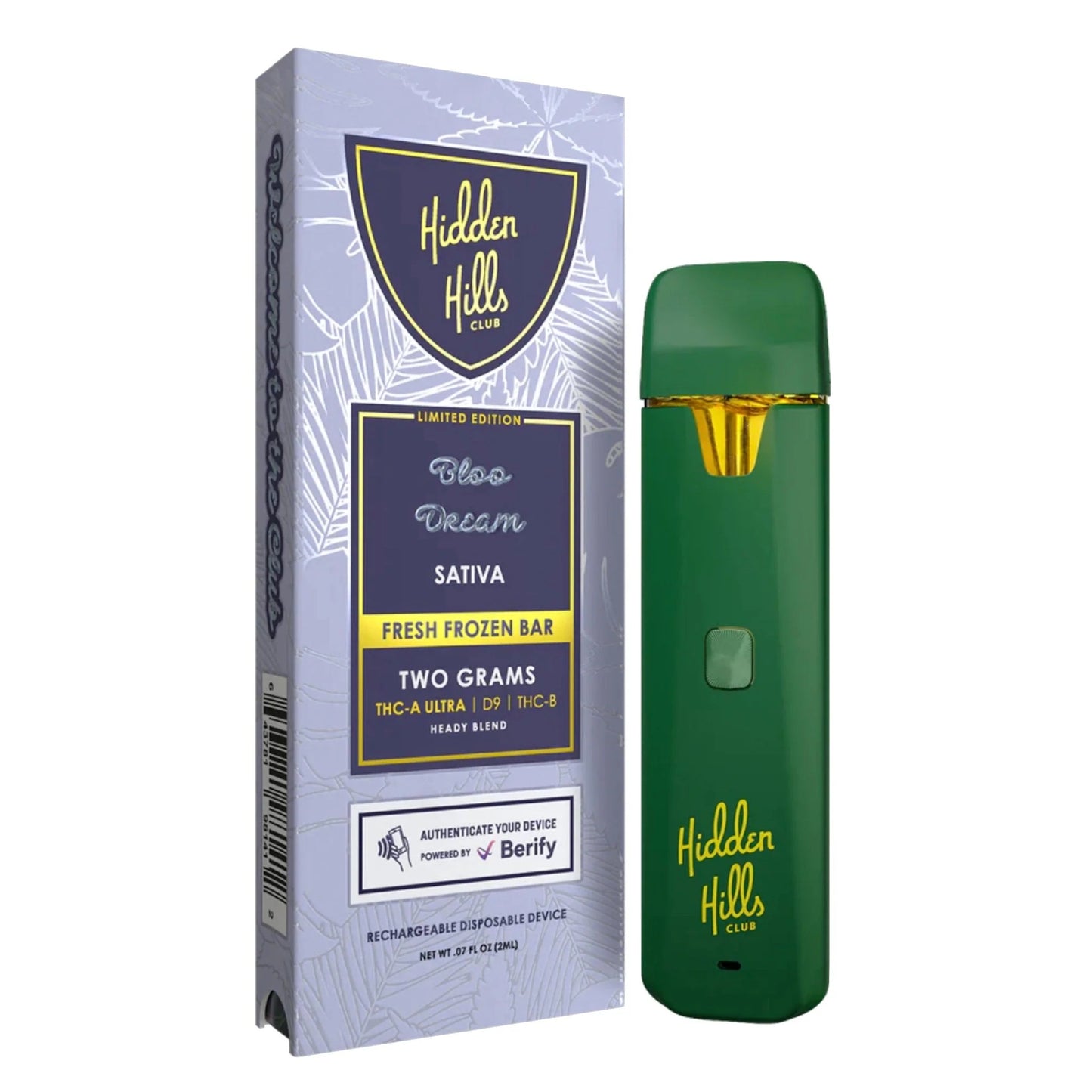 Hidden Hills Fresh Frozen THC-A Device - 2000mg Bloo Dream (S) / 1 Pack