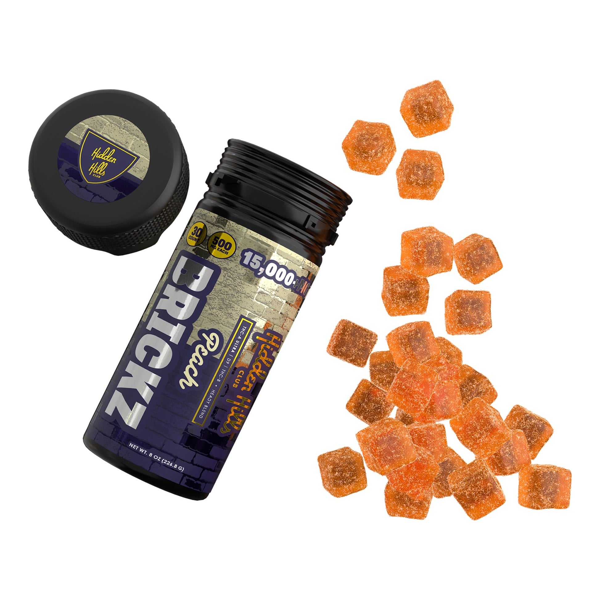 Hidden Hills Heady Blend THC-A Peach Gummies - 15,000mg